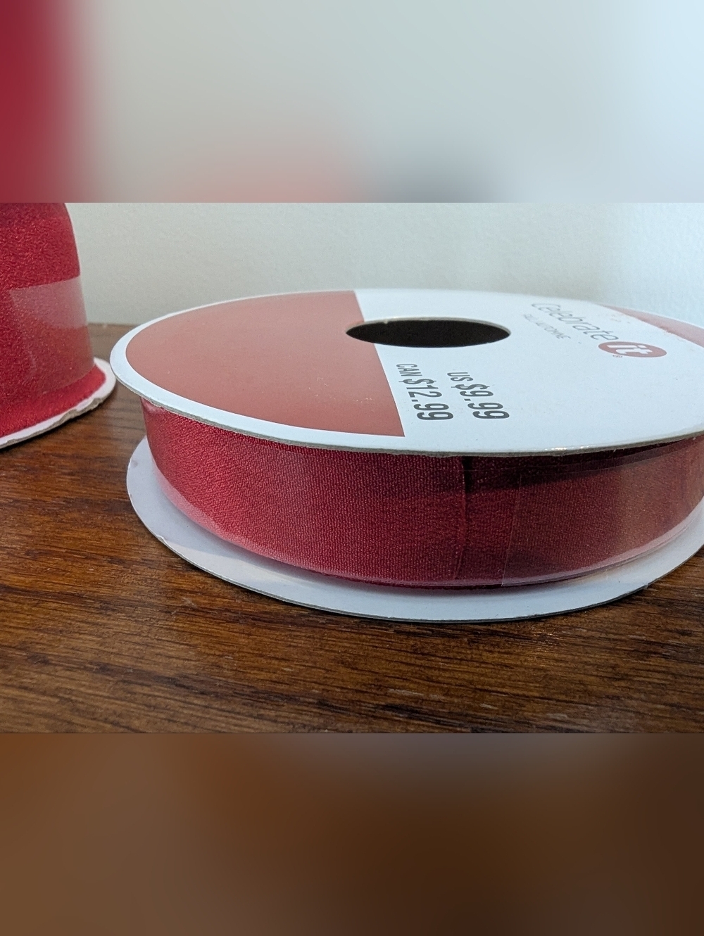 Celebrate It Fall Ribbon Wired Ribbon, Art Ribbon, Craft Ribbon 1 Orange & 2 Red - Picture 6 of 10